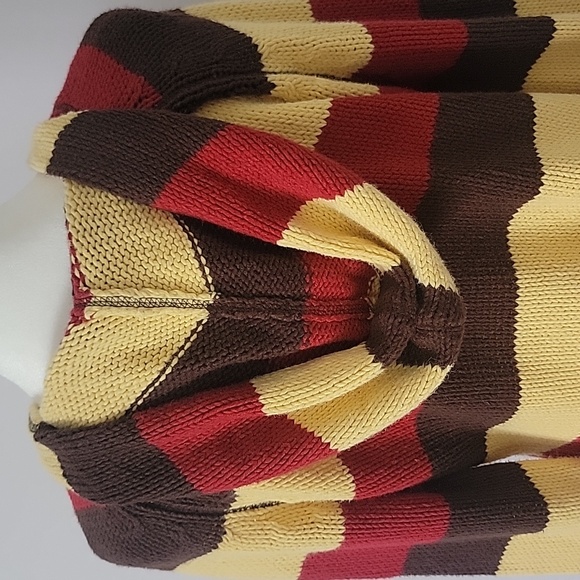 Next Era Juniors XL Striped Knitted V Neck Boho Hoodie Sweater - Picture 8 of 11